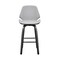 Armen Living Arabela 26" Gray Faux Leather and Black Wood Swivel Bar Stool LCAABABLGR26 - alternate 7